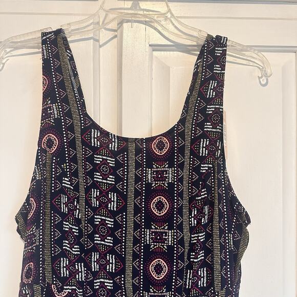 Torrid Geo Print Tank Dress Challis Size 00 Open Bow Back - Picture 4 of 14